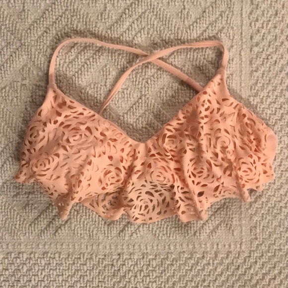 NWOT Laser Cut Crisscross Bandeau Bikini Top - Picture 3 of 7